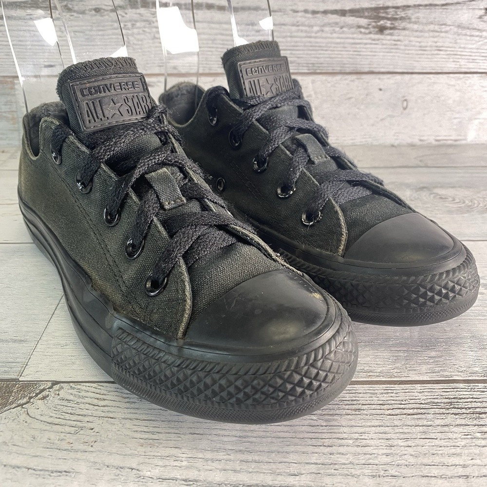 Converse Shoes Unisex Mens 4 Womens 6 All Black Canvas All Star Casual Sneakers